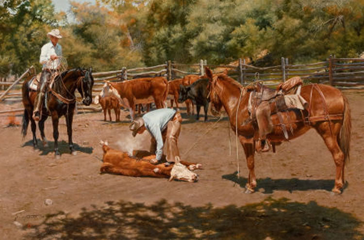 Western outlets Cattle By Tim Cox Off The Mountain In October Limited Litho W COA 22X28